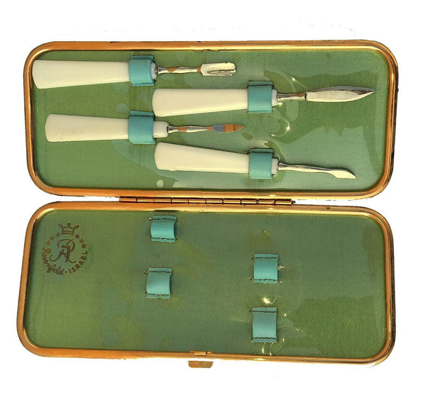 Vintage Rosenfeld Israel Manicure Set Luxury Wallet 1960-70's Israeliana