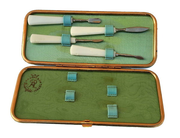 Vintage Rosenfeld Israel Manicure Set Luxury Wallet 1960-70's Israeliana