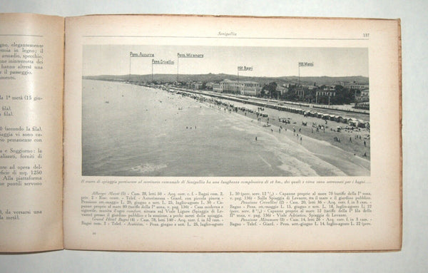 Antique Book 1933 Italy Hotels Guide Part I Adriatic Beach Resorts Photo Maps