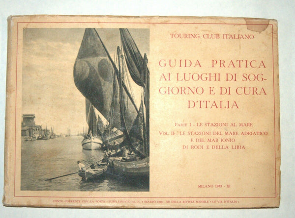 Antique Book 1933 Italy Hotels Guide Part I Adriatic Beach Resorts Photo Maps
