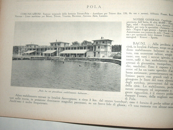 Antique Book 1933 Italy Hotels Guide Part I Adriatic Beach Resorts Photo Maps