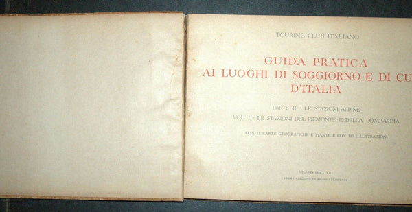 Antique Book 1934 Italy Spa Guide Part II Alpine Resorts Piemonte Photo Maps