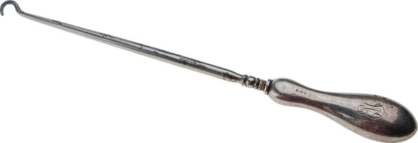 Antique English Button Hook Collectible Silver Birmingham 1906 Signed Hallmarked