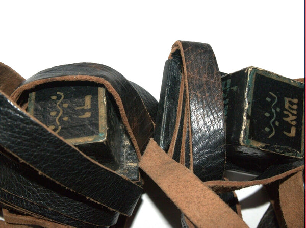 Antique Tefillin Set with Hand-Embroidered Bag Hebrew Name Date 1926–1927 (5687)