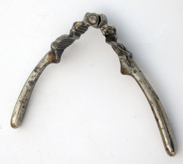 Vintage Nickel/Silver Plated Lincoln Imp Devil Head Crab Nut Cracker Nutcracker