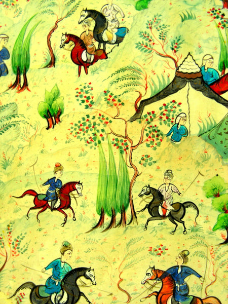 Antique Persian Handmade Miniature Painting Islamic Artwork Battle War Scene