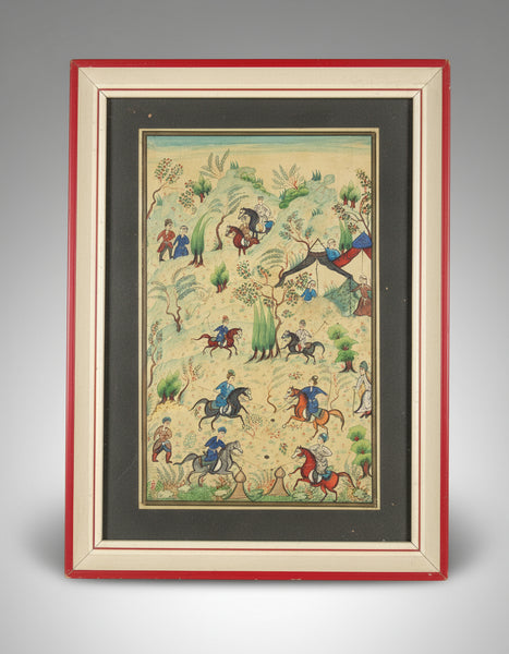 Antique Persian Handmade Miniature Painting Islamic Artwork Battle War Scene