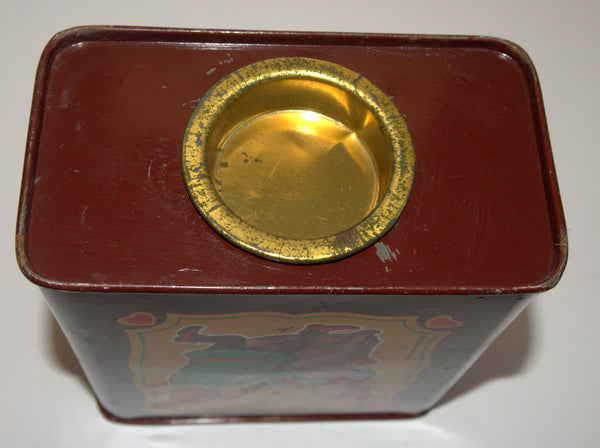 DUCADO SOLINGEN Vintage Old Coin Tin Box 2 Dwarfs Elves Dancing Stamped Germany