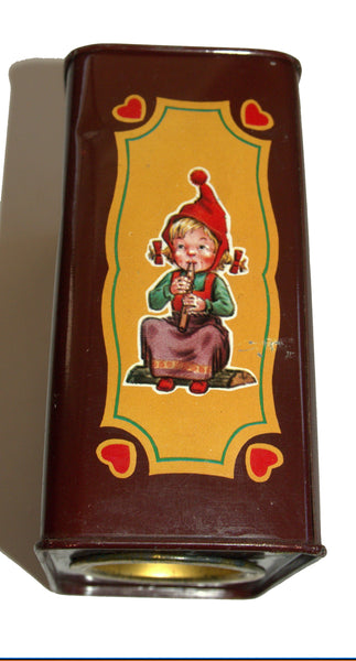 DUCADO SOLINGEN Vintage Old Coin Tin Box 2 Dwarfs Elves Dancing Stamped Germany