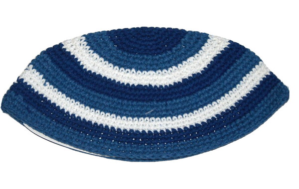 Frik Kippah Yarmulke Yamaka Colorful Blue Stripes Judaism Israel 24 cm Judaica