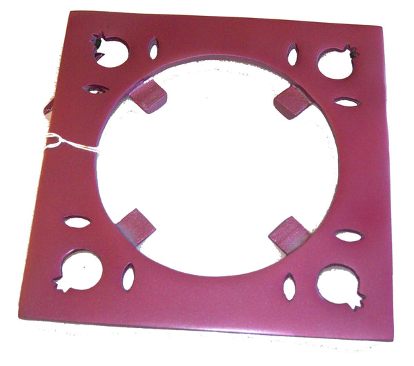 Hot Pot Stand Trivet Aluminum Burgundy Pomegranate Cut-out Decoration