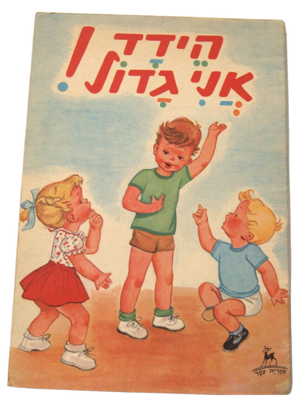 I Am A Grown Boy Children Story Book Vintage Hebrew Israel 1960's Naïve Drawings