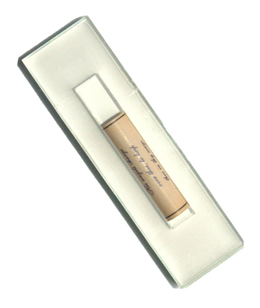 Judaica Car Mezuzah Case Perspex Blue Jerusalem Old City View 4 cm