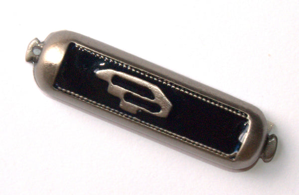 Judaica Car Mezuzah Case Travel Protection Charm Blue Enamel Pewter Shin 4 cm