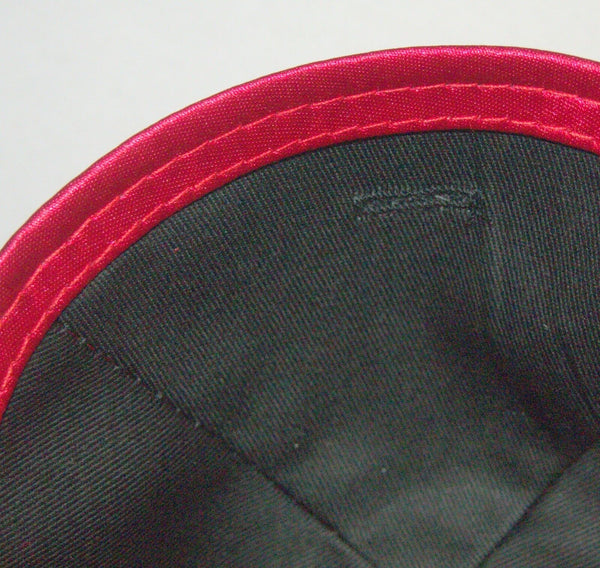 Judaica Dark Red Kippah Mesh Net Fabric Pin Spot 19 cm Israel Jewish Tradition