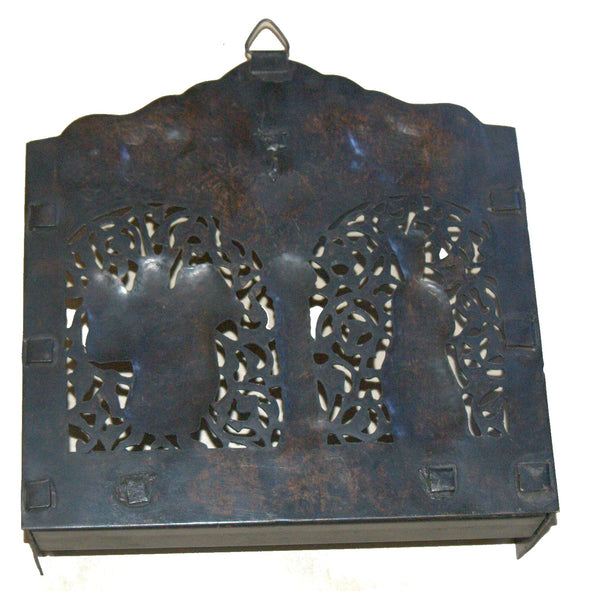 Judaica Hanukkah Copper Damascus Silver Copper Oil Menorah Ma'amad Har Sinai