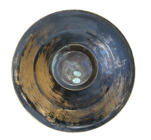 Judaica Israel Vintage Bronze Centerpiece Tray Oil Jug Relief 1960's Signed