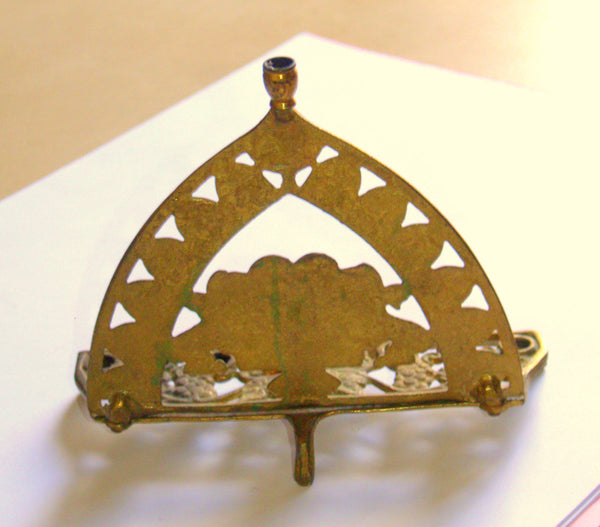 Judaica Menorah Hanukkah Vintage Israel 12 Tribes Tables of Covenant Signed