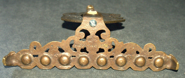 Judaica Menorah Hanukkah Vintage Israel Brass Enamel Hen Holon Signed Shalom