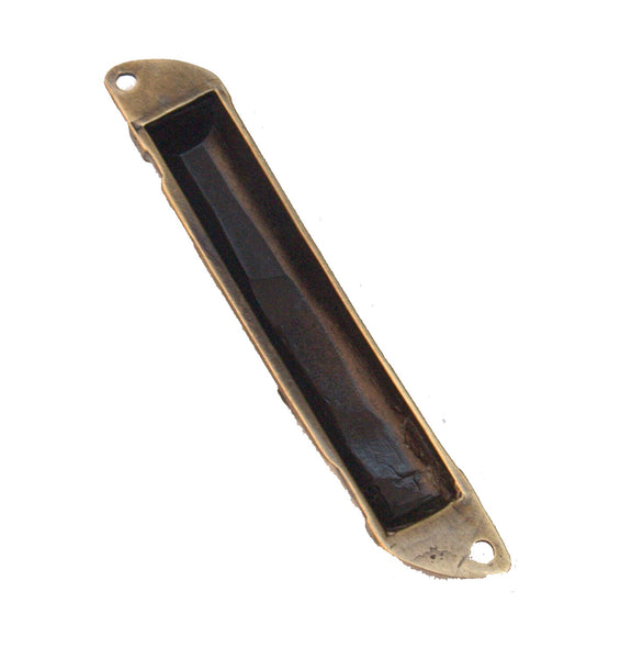 Judaica Metal Brass Hammered Mezuzah Case 6 cm Open Back