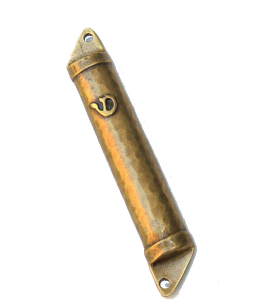 Judaica Metal Brass Hammered Mezuzah Case 6 cm Open Back
