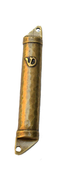 Judaica Metal Brass Hammered Mezuzah Case 6 cm Open Back