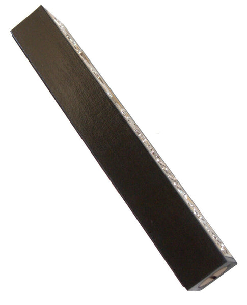 Judaica Mezuzah Case Black Wood Metal Plaque Shema Israel 15 cm Closed Back