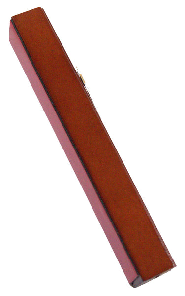 Judaica Mezuzah Case Brown Wood Decorative Metal SHIN 12 cm