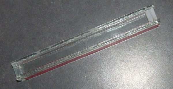 Judaica Mezuzah Case Clear Glass Silver SHIN 15 cm Jerusalem View Closed Back