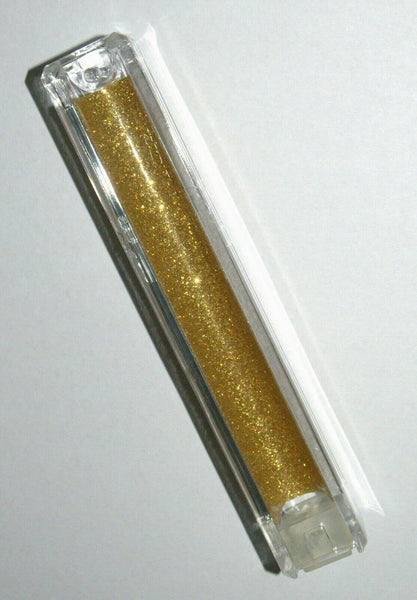 Judaica Mezuzah Case Clear Sparkling Gold Plastic Tube Closed Back 10 cm