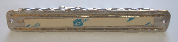 Judaica Mezuzah Case Engraved Jerusalem View Silver Tone Decorated 12 cm