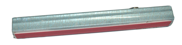 Judaica Mezuzah Case Metallic Pale Blue Gray Stripes Aluminum 12 cm Closed Back