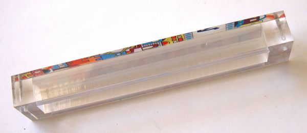 Judaica Mezuzah Case Perspex Colorful Jerusalem View 10 cm Israel