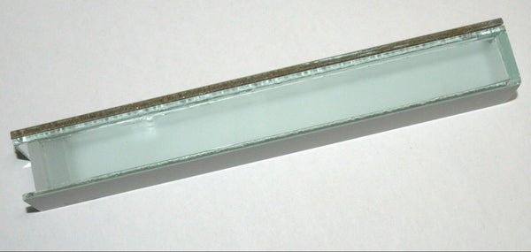 Judaica Mezuzah Case Sparkling Gold Glass Mirror Closed Back SHIN 12 cm