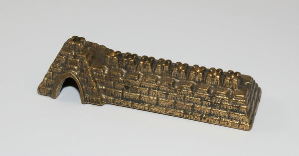Judaica Miniature Bronze Kotel Menorah Hanukkah Vintage Israel Hen Holon Signed