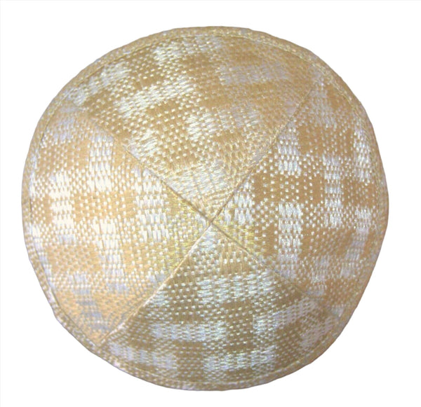 Judaica Off White Cream Kippah Yarmulke Pin Spot 19 cm Israel Jewish Tradition