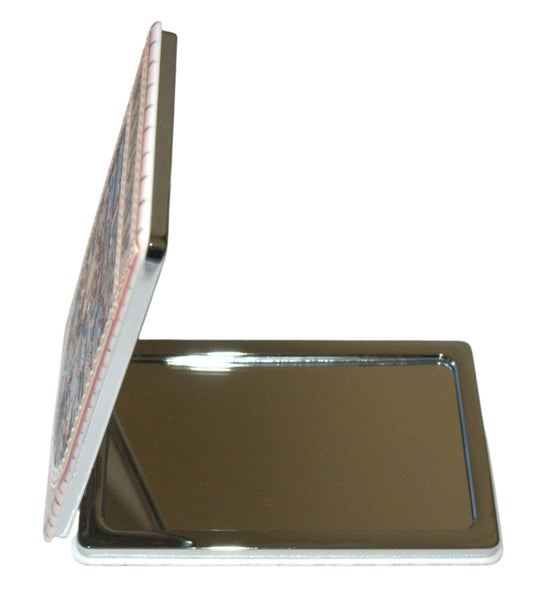 Judaica Rectangle Plastic Pocket Mirror for Tefillin w Jerusalem View