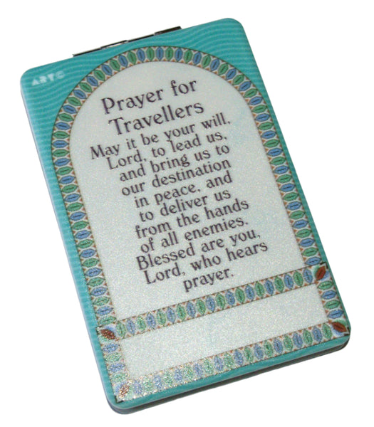 Judaica Rectangle Plastic Pocket Mirror for Tefillin w Jerusalem View