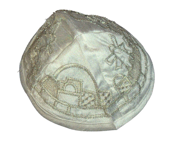 Judaica Shabbat Bar Bat Mitzvah Set Tallit w Bag Kippah Gold Silver Embroidery