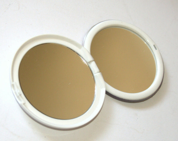 Judaica Small Round Plastic Pocket Mirror for Tefillin Jerusalem 7.5 cm Diameter