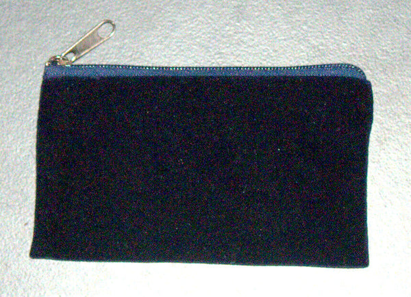 Judaica Tzedakah Tzdakah Charity Velvet Pouch Pocket Wallet Blue Silver Embroid