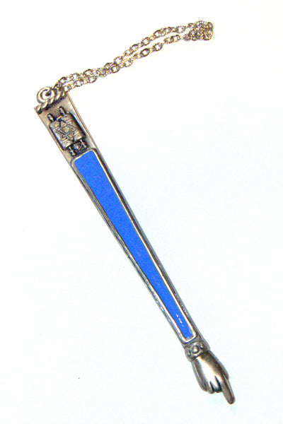 Judaica Yad Torah Pewter Enamel Bible Pointer Torah Scroll Magen David Star Blue