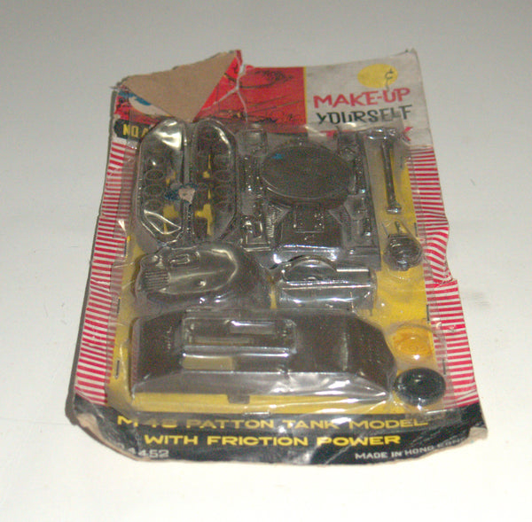 1 X M48 Patton Tank Model w Friction Vintage Plastic Kit Toy 1960's Original Pack