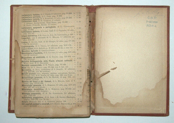Manuali Hoeply Antique Book 1890 Storia Antica I L'oriente Antico 1 st Edition