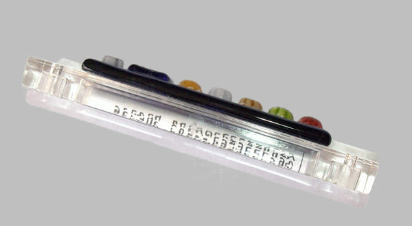 Murano Glass Handmade Mezuzah Case w 6.5 cm Scroll Dark Blue Murrina Judaica