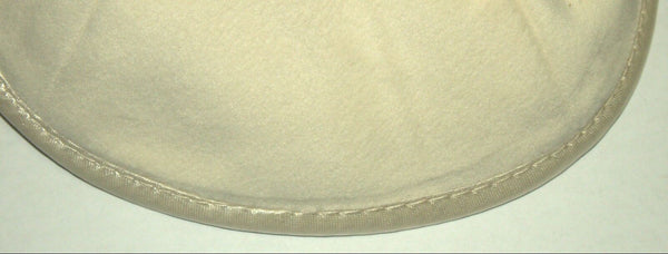 Off White Velvet Plush Kippah Yarmulke Silk Rim Judaica Israel 19 cm Pin Spot