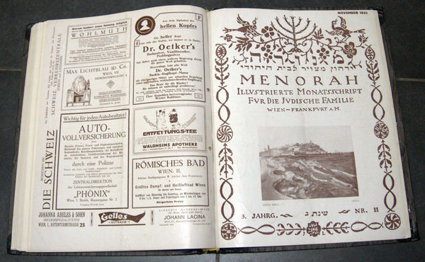 MENORAH Judaica Rare Illustrated Monthly for the Jewish Home 1925 12 Issues