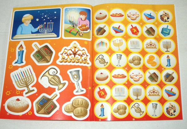 Judaica Hanukkah Coloring Creation Stickers Book Children Teaching Aid Scrapbook