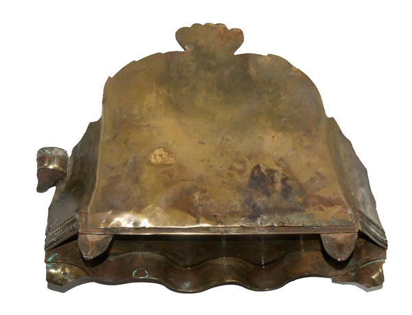 Judaica Oil Menorah Hanukkah Vintage Israel Silver Copper Luchot Habrit 1960's