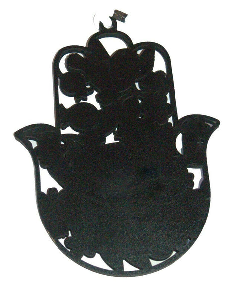 Kabbalah Home Blessing Judaica Hamsa Wood Hebrew Evil Eye Floral Wall Hang